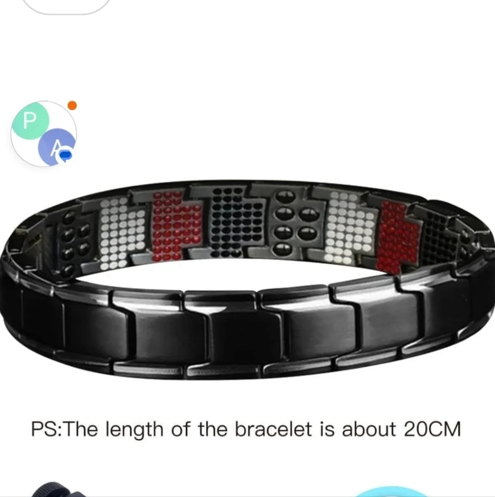 Black Magnetic Therapy Bracelet Fit Plus Ultra Strengh 20cm